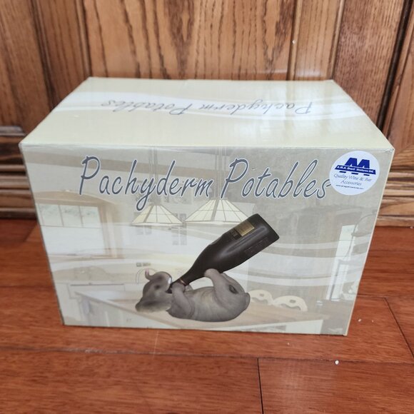 DWK Pachyderm Potables Elephant Wine Bottle Holder Home Kitchen Statue Decor - Picture 3 of 3